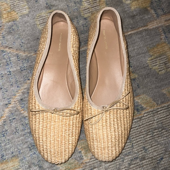 Mansur Gavriel Raffia Dream Ballerina Flats Size 38 - Picture 3 of 7